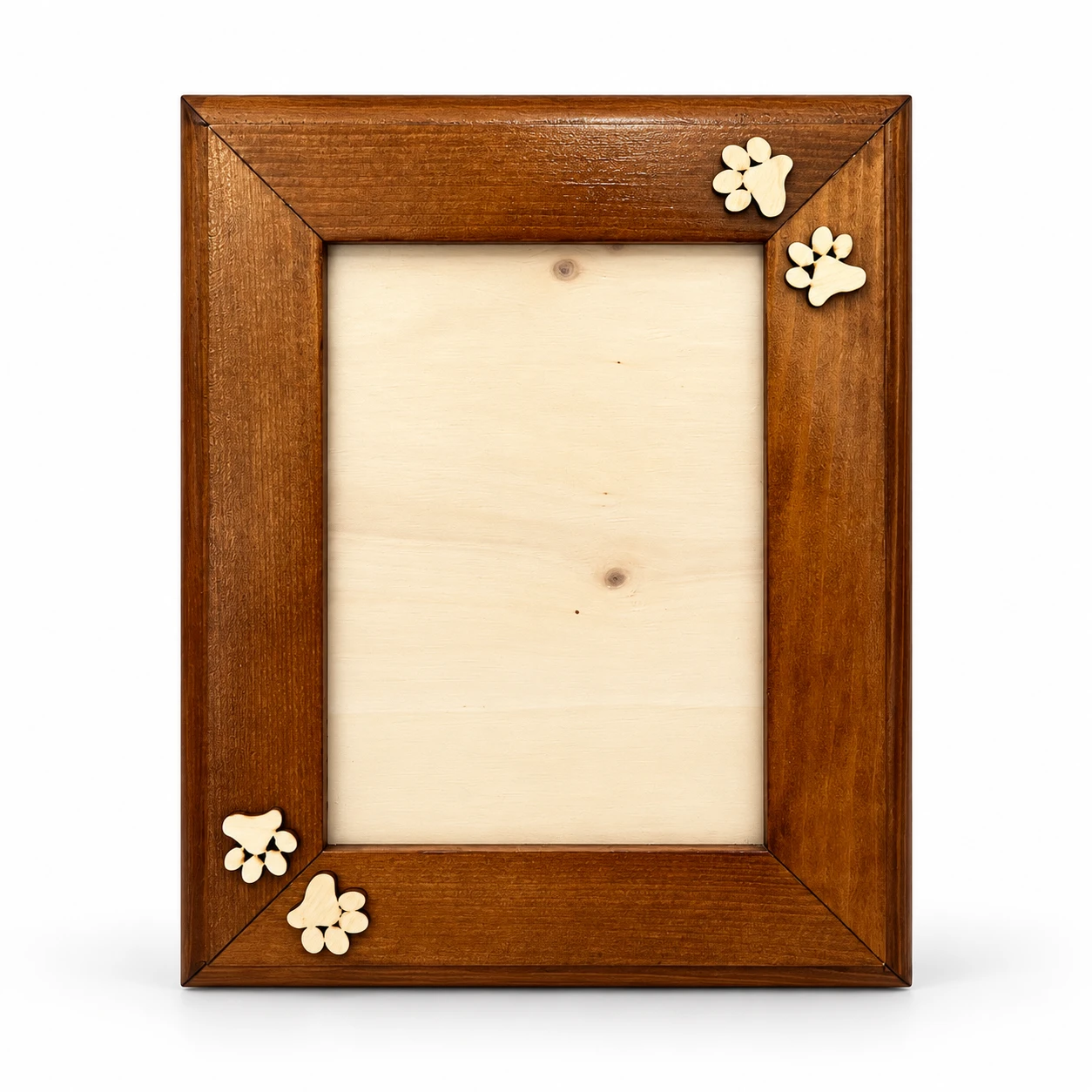 Cornice in legno per foto decorata con zampette